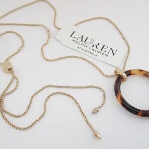 RALPH LAUREN Gold-Tone Tortoise Pendant Necklace